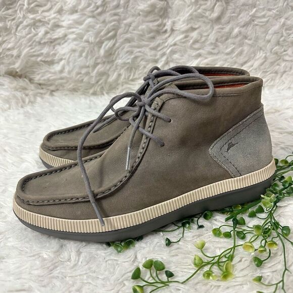 Tommy Bahama Men’s Rivington Gray Leather Ankle Boots Lace up casual sz 7.5D - Picture 5 of 10